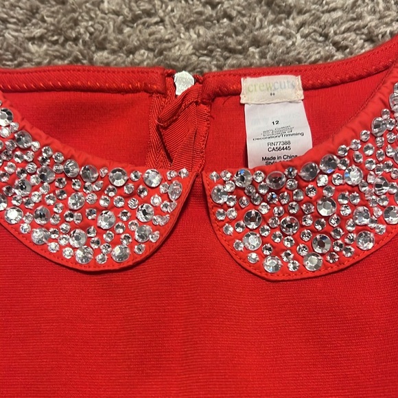 VEUC worn 1x jcrew crewcuts size 12 holiday Christmas dress Peter Pan collar - Picture 3 of 6